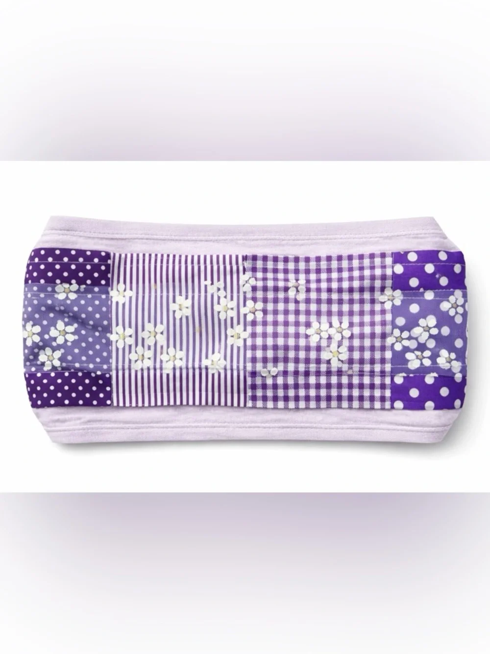 Boho Patchwork Wide Headbands Duo, Fits All Rhinestone Cotton Linen Hairbands